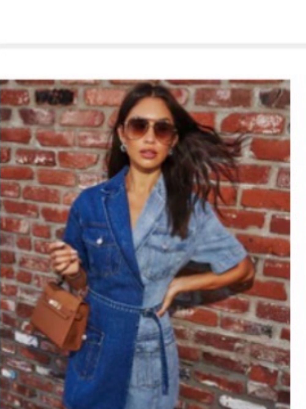 Vici Denim Two-Tone Wrap Jeans Dress